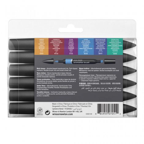 Zestaw Brushmarkerów Winsor&Newton, 6szt Rich Tones - 3